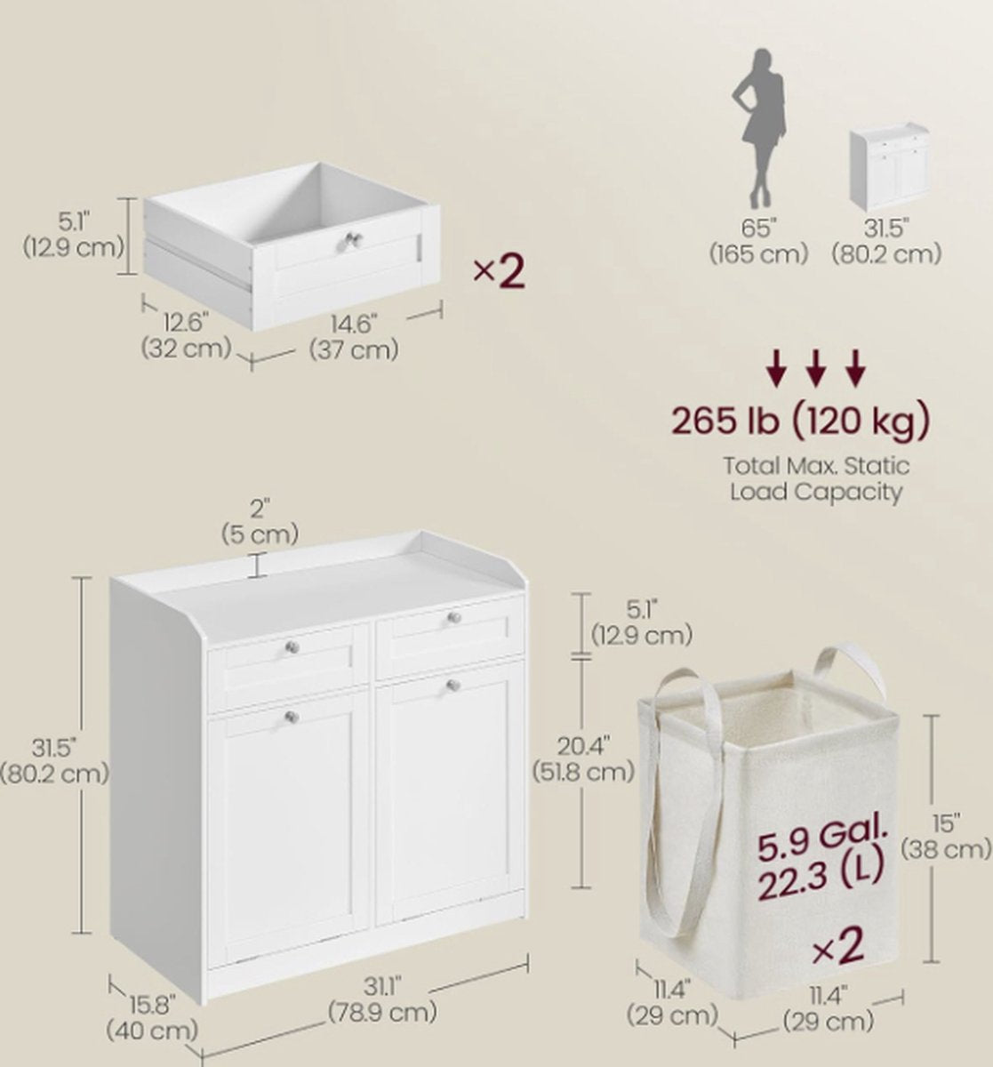 MAZAZU Badkamerkast Baltha - 30x60x110cm