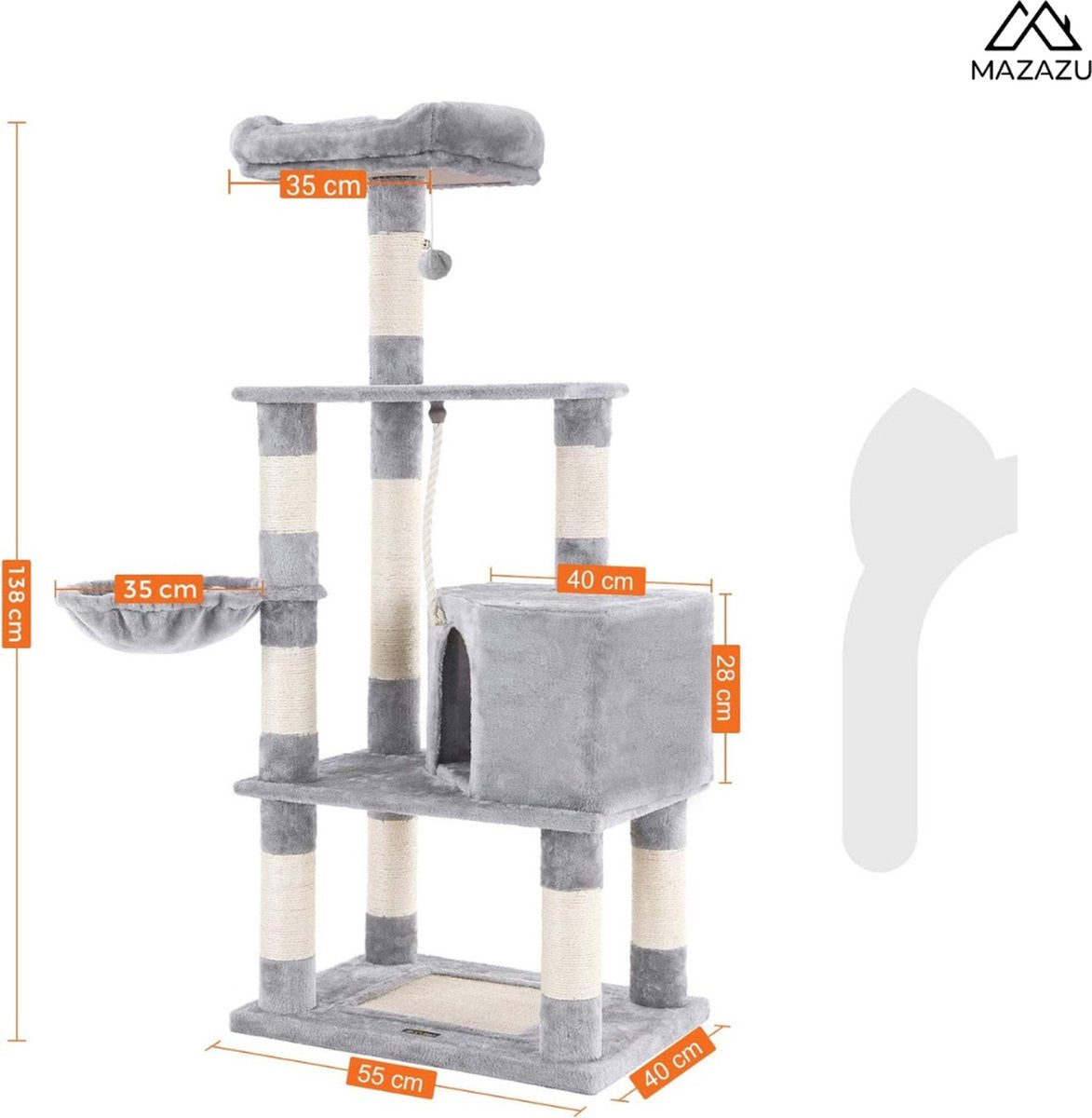 MAZAZU krabpaal Lichtgrijs Kavira