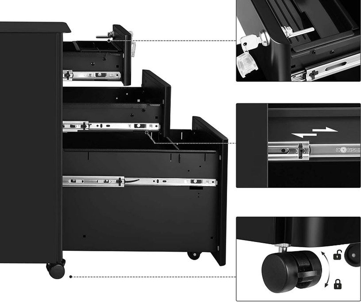 MAZAZU Archiefkast zwart Arvandel