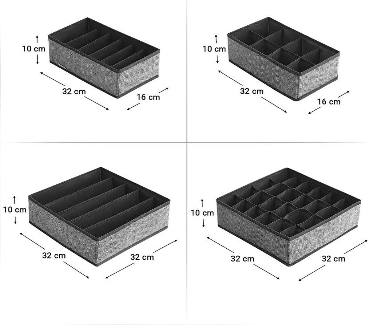 MAZAZU Lade-organizer - Donkergrijs - Mikah