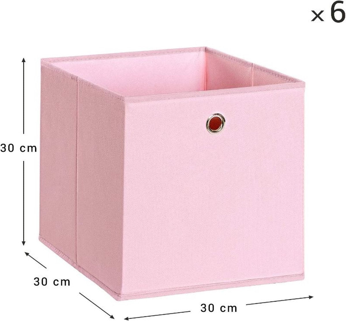 MAZAZU Opvouwbare opbergdozen Set van 6 - Stof - Roze - 30x30x30