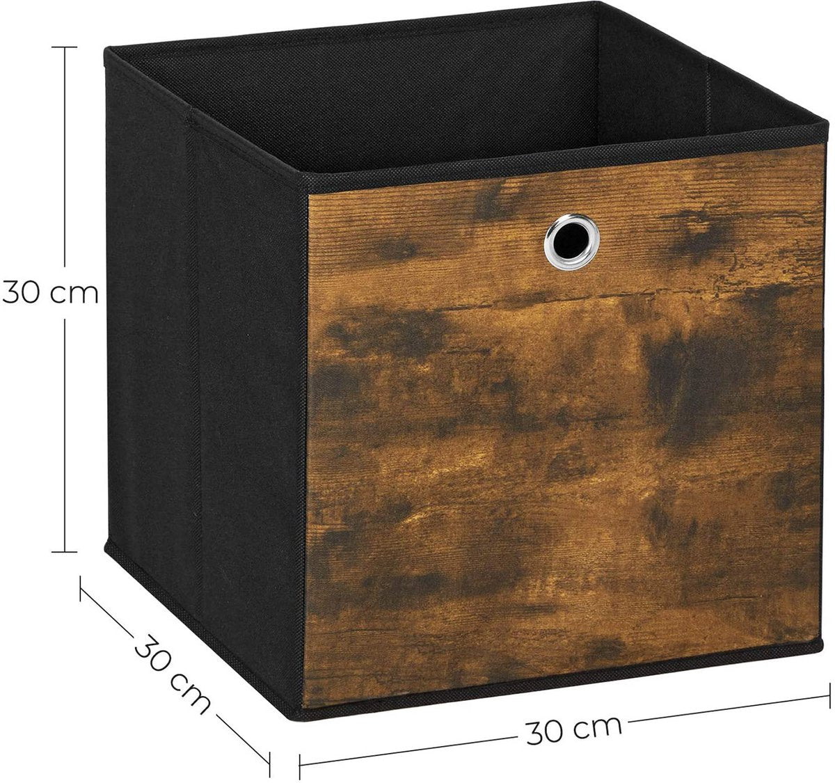 MAZAZU Opvouwbare Opbergdozen Set van 6 - Bruin /Zwart - 30x30x30