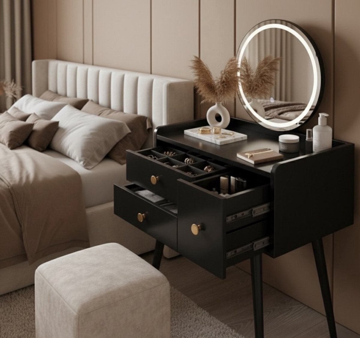 MAZAZU LED Kaptafel Zwart Alain - 60x40x132cm