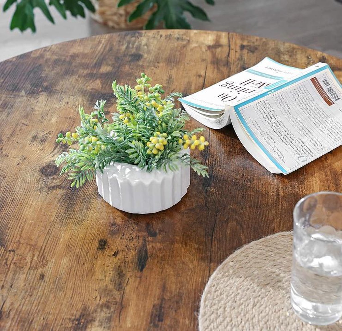 Industriele Ronde salontafel / bijzettafel - 88x88x47cm