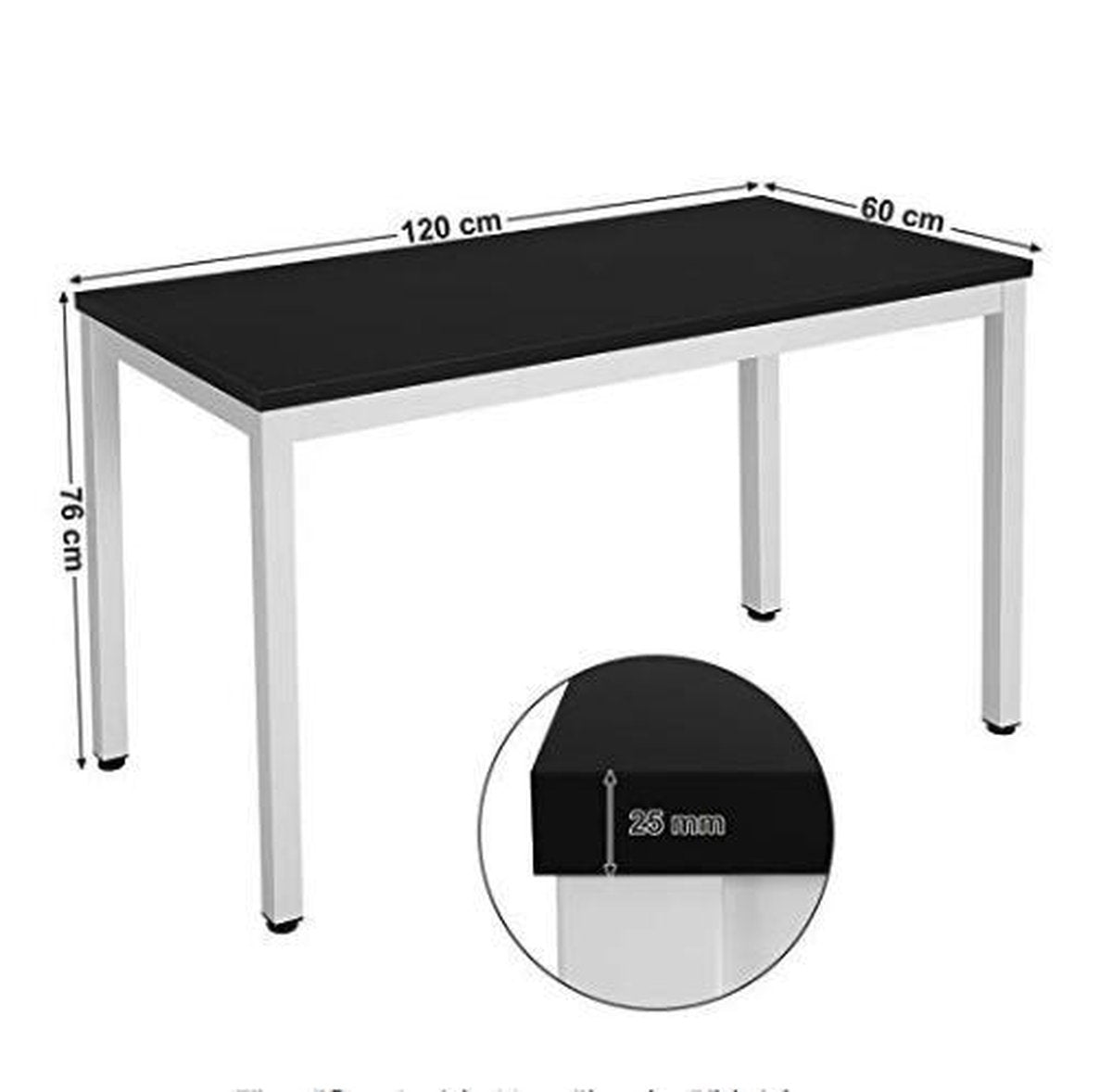 MAZAZU Industriele Computertafel zwart/wit Lioraen