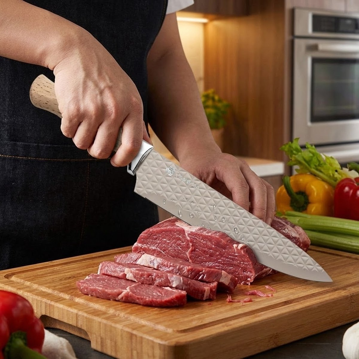 OMNIEXA 6-Delig RVS Messenset - Houtlook - Melyra