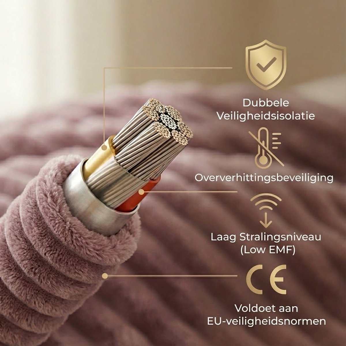 OMNIEXA Elektrische Fleece Warmtedeken - 180x160cm - Roze