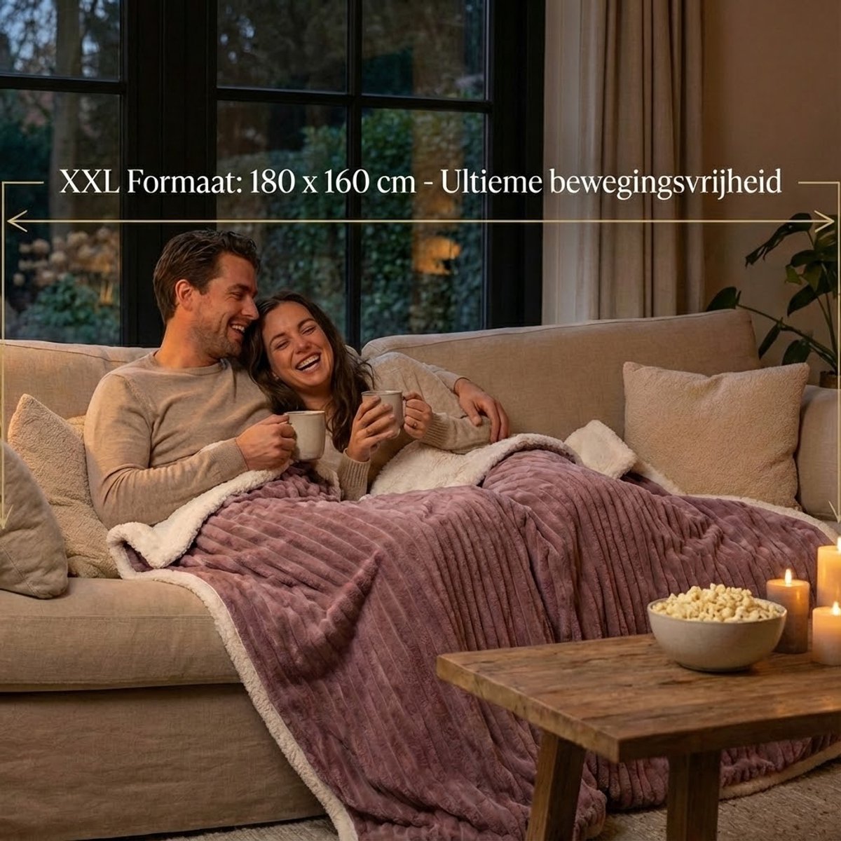 OMNIEXA Elektrische Fleece Warmtedeken - 180x160cm - Roze