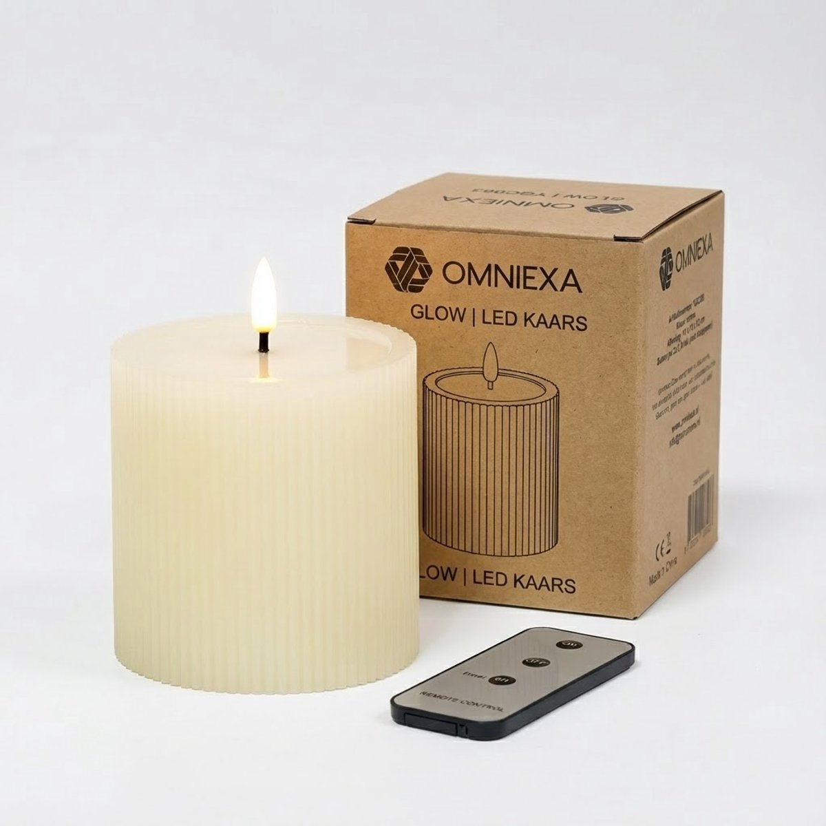 OMNIEXA Glow LED Stompkaars Crème - Ribbed Design - 12cm