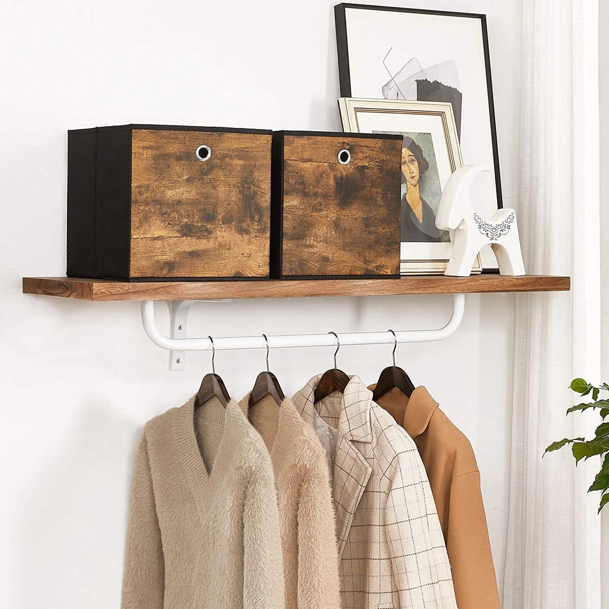 MAZAZU Opvouwbare Opbergdozen Set van 6 - Bruin /Zwart - 30x30x30