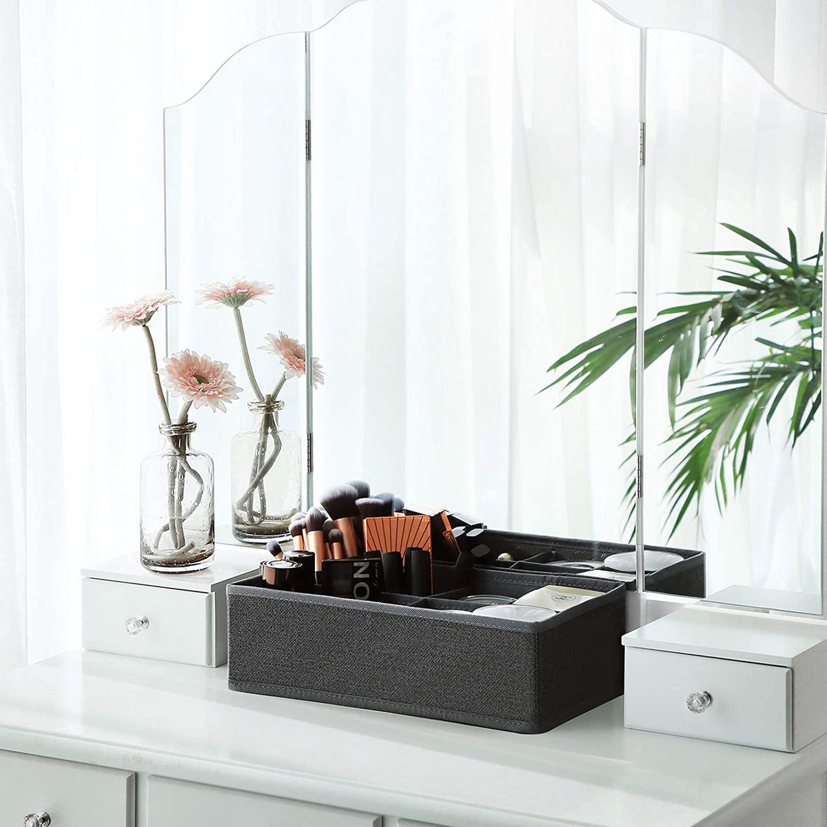 MAZAZU Lade-organizer - Donkergrijs - Vliesstof - Melissa 32x32x10