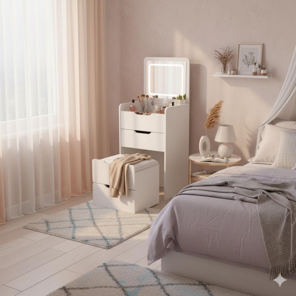 MAZAZU LED Kaptafel Wit Auralyn