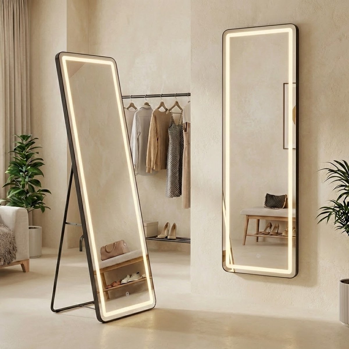 OMNIEXA LED spiegel staand Calyndor 160cm x 40cm