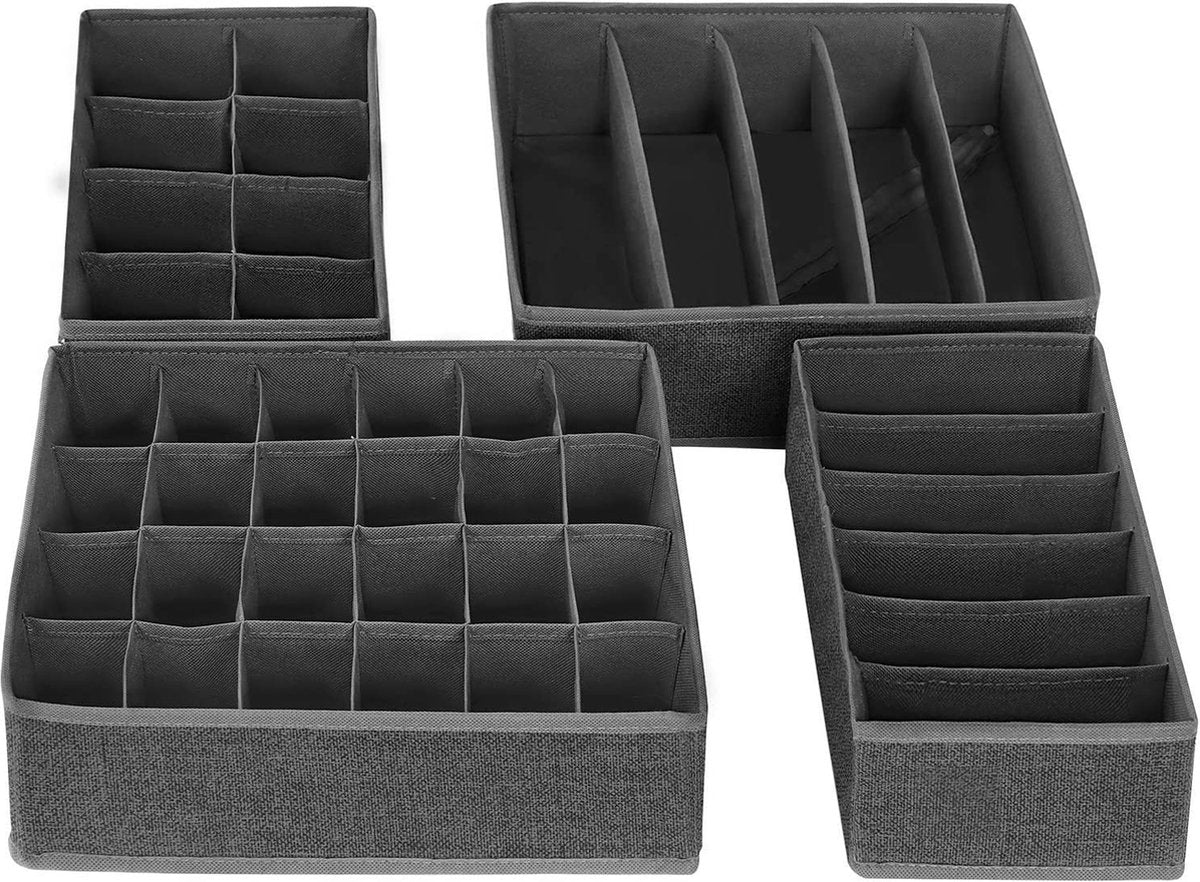 MAZAZU Lade-organizer - Donkergrijs - Vliesstof - Melissa 32x32x10