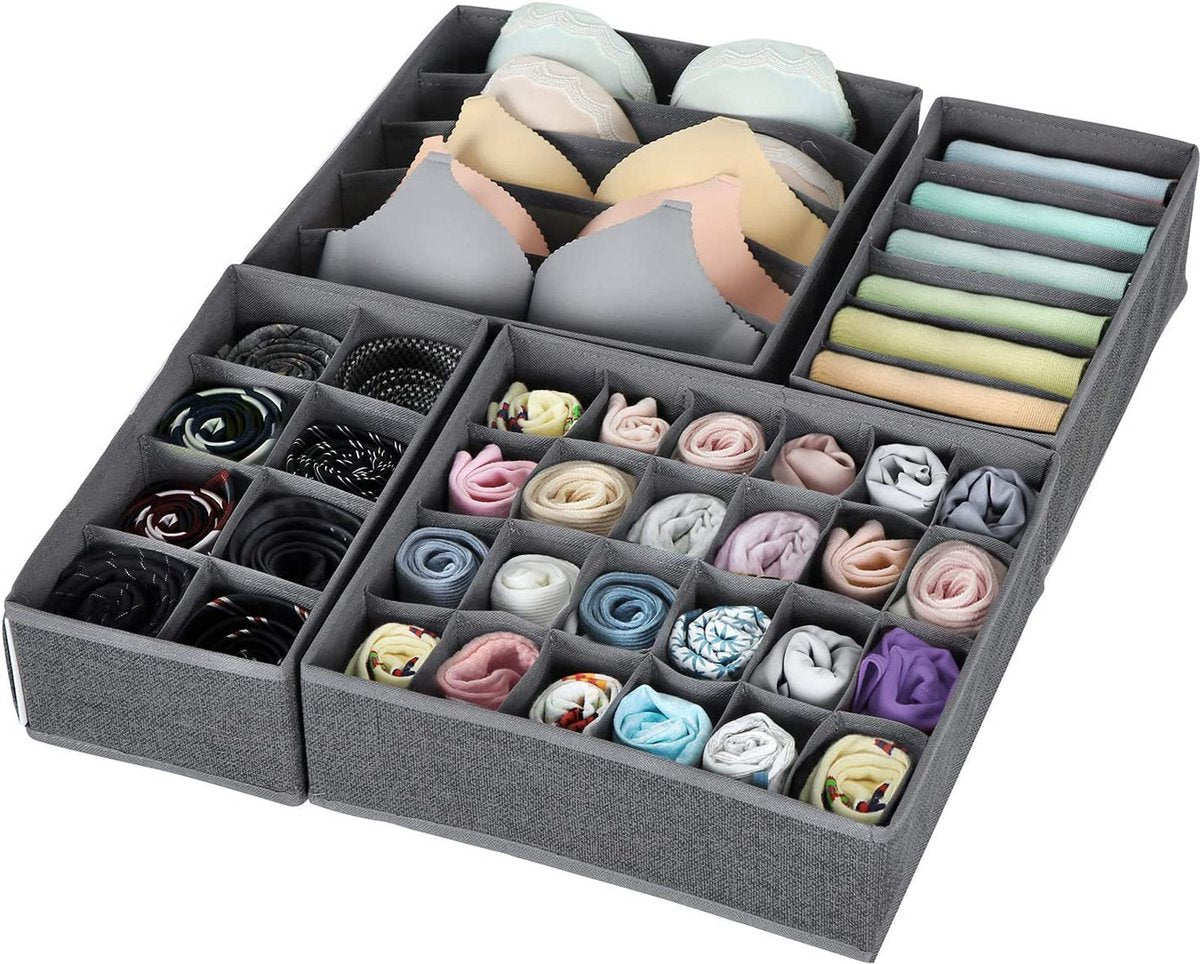 MAZAZU Lade-organizer - Donkergrijs - Vliesstof - Melissa 32x32x10