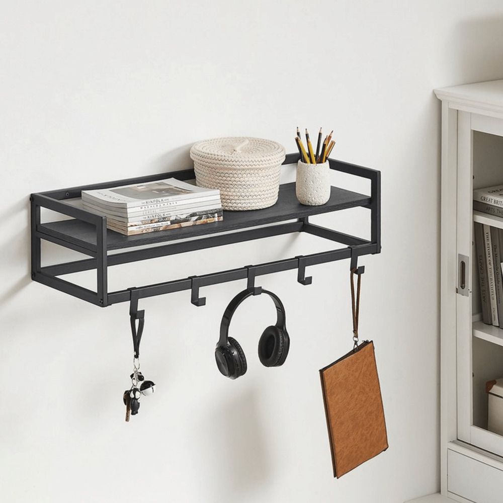 MAZAZU Wandkapstok zwart Quelaris