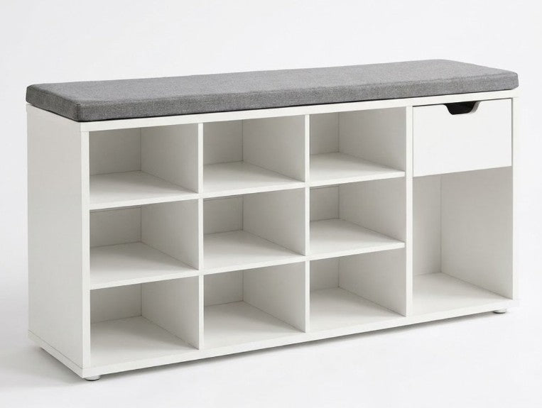 Schoenenbank Lea - Wit - Hout - 104x30x48cm