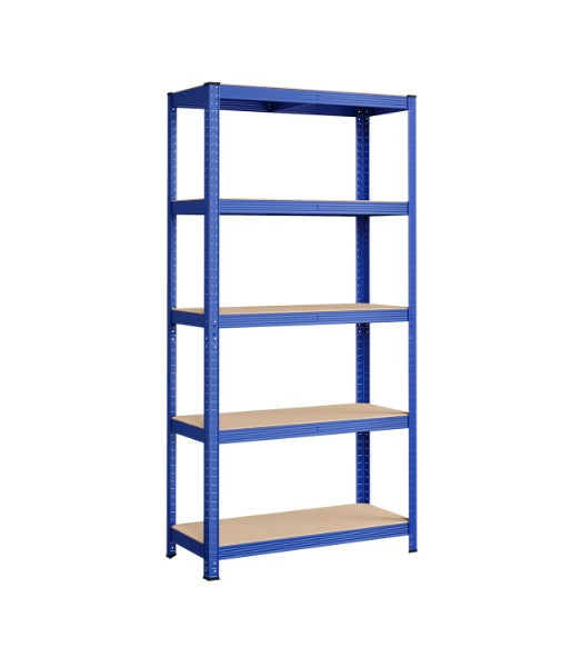 MAZAZU Stellingkast Blauw Staal - 90x40x180cm - 5 Niveaus - Industrieel Opbergrek