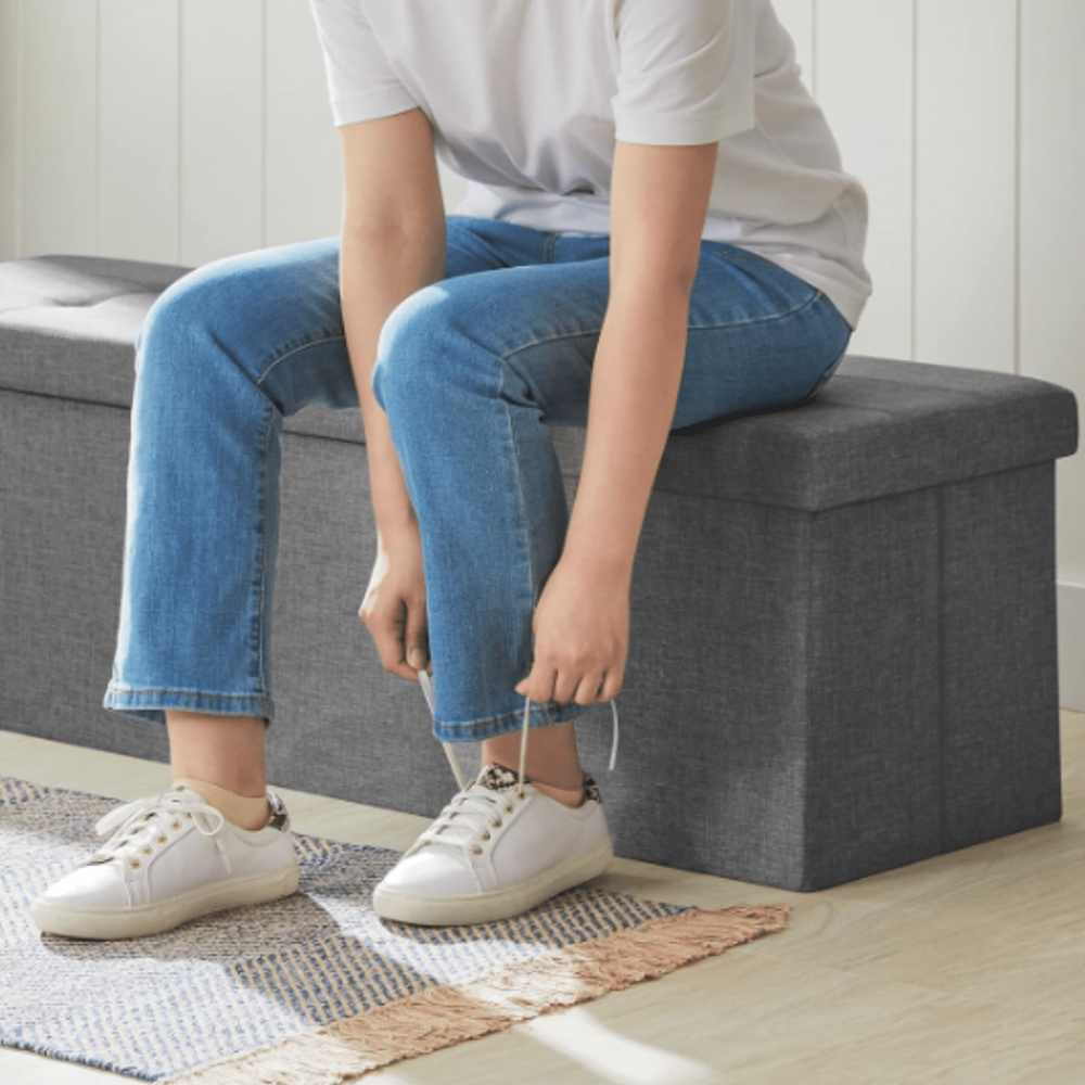 MAZAZU Opbergbank lichtgrijs Opheryn