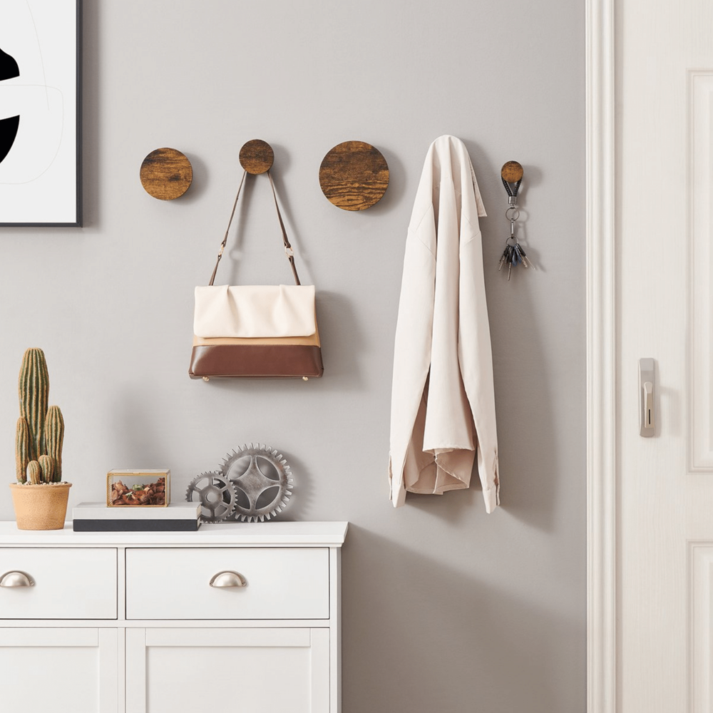 MAZAZU Wandknoppen 5stuks - Bruin - Baelion