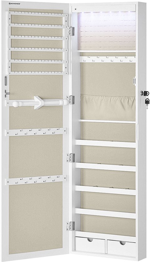 Hangende Sierraadkast met Spiegel - 27.3x5x110