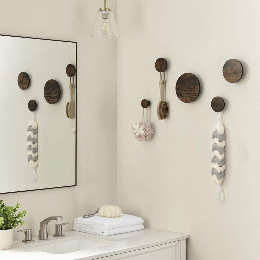 MAZAZU Wandknoppen 5stuks - Bruin - Baelion