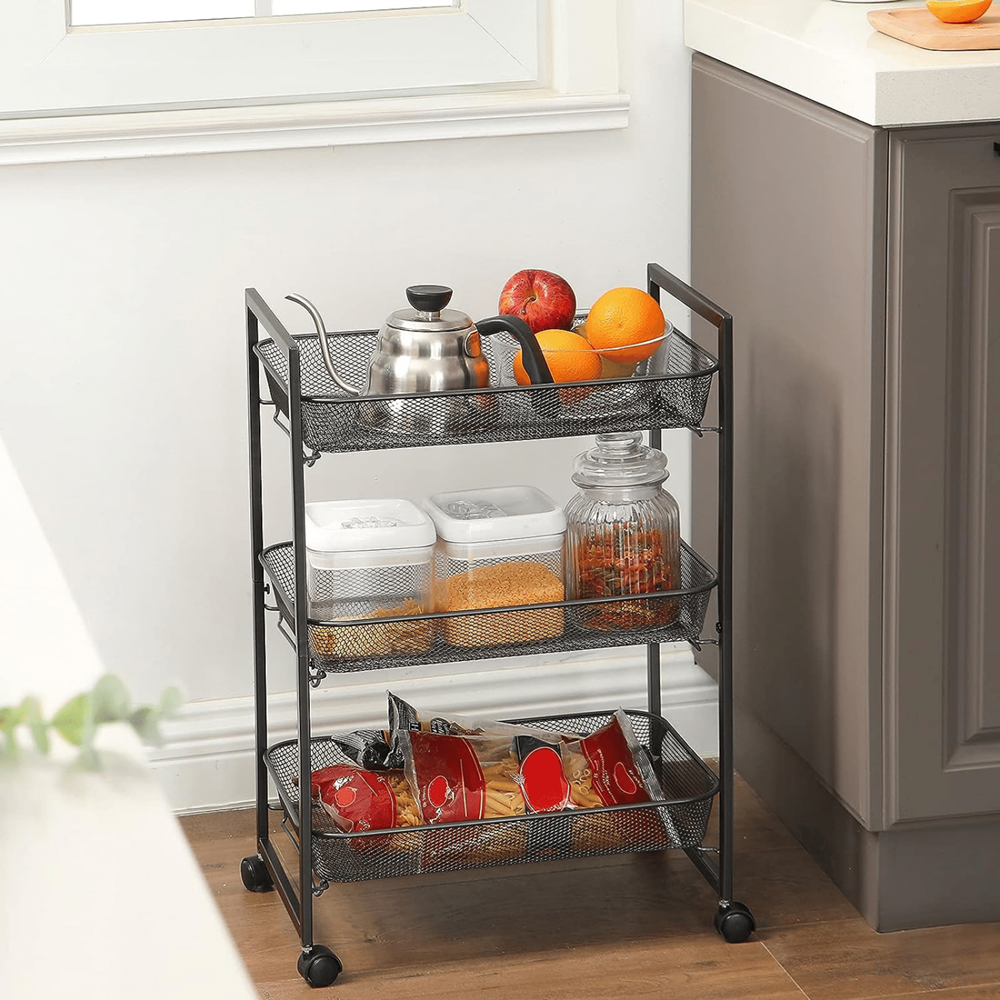 MAZAZU Keukentrolley Zwart Pavion