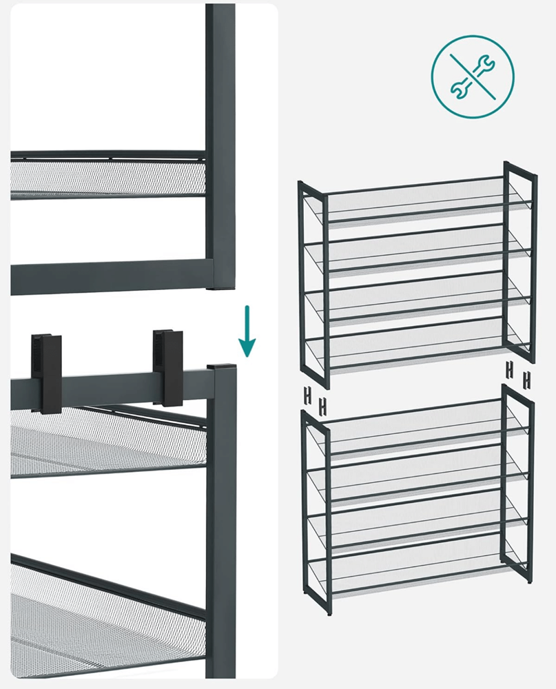 MAZAZU Schoenenrek 8 laags - donkergrijs Iridion