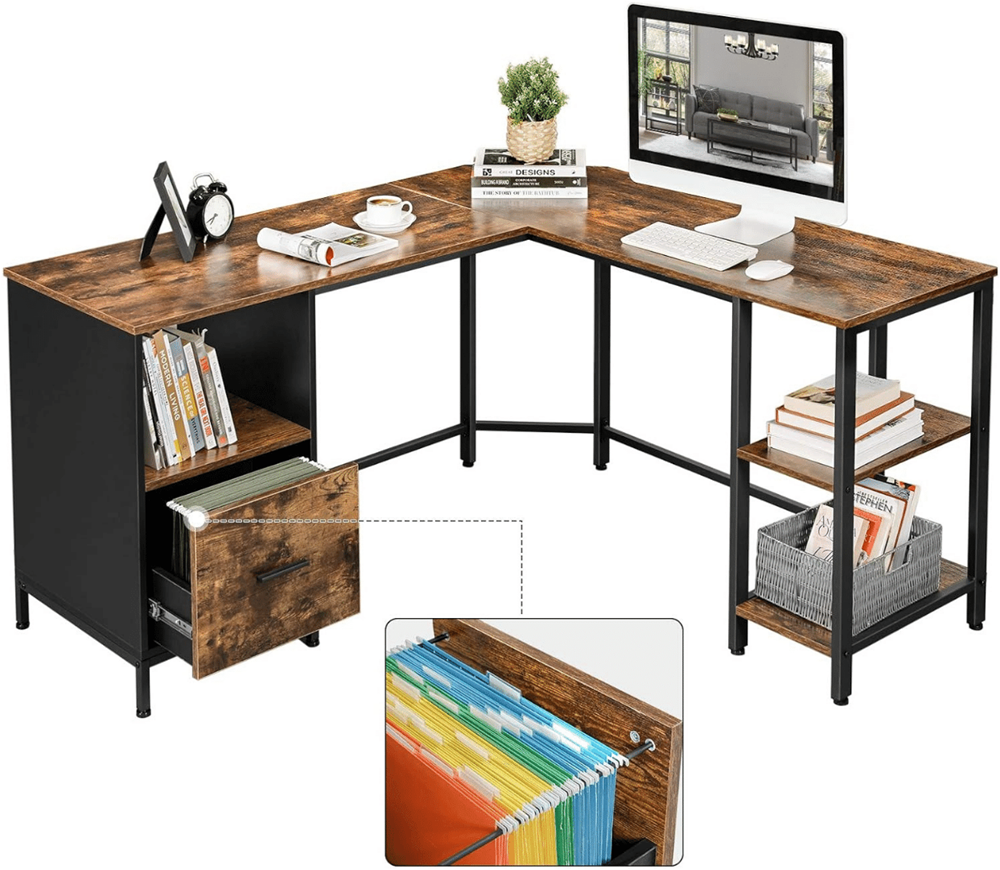 MAZAZU Industrieel hoekbureau Lysoria