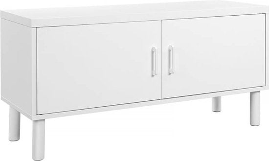 MIRA Home - Schoenenkast - Schoenenkast met dubbele deuren - Wit - 35x110x50
