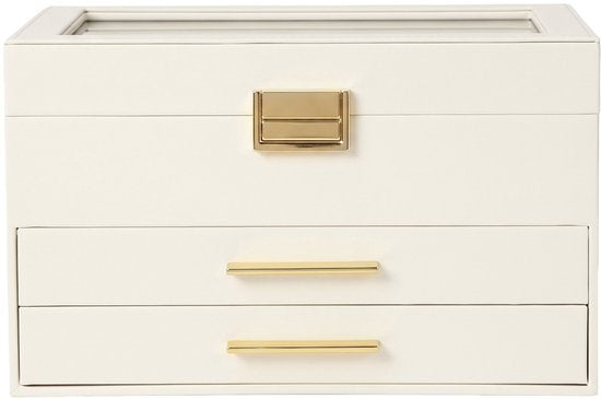 MAZAZU Sieradendoos - Wit - 23 x 20 x 13,5 cm