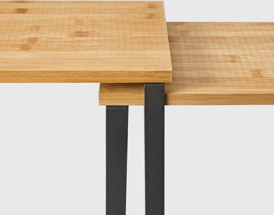 MAZAZU -Keuken Organizer - Opbergplank - Beige - Hout - Kruidenrek - Aanrecht Organizer - Keukenrek - Set van 2 - 29.7 x 19.5 x 15.5 cm