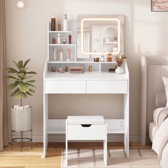 Kaptafel Verona dimbare LED-spiegel, wit