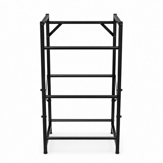 MAZAZU Krattenrek voor 3 Kratten - Drankenrek - Smal Metalen Opbergrek - Zwart - 49x32x108 cm
