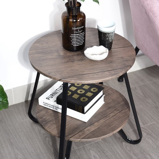 Furnish - Bijzettafel - Salontafel - Vintage - Bruin - 46x46x45