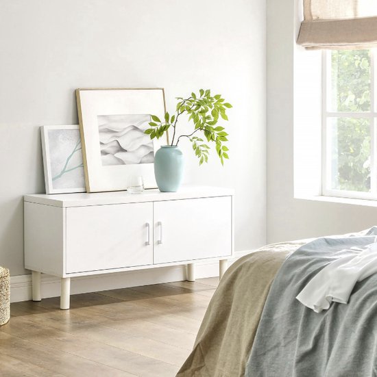 MIRA Home - Schoenenkast - Schoenenkast met dubbele deuren - Wit - 35x110x50