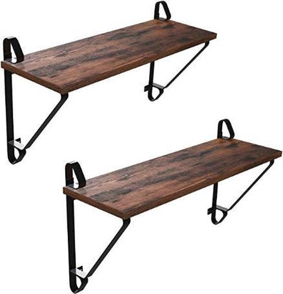 Industriele Zwevende Wandplank - Vintage Bruin
