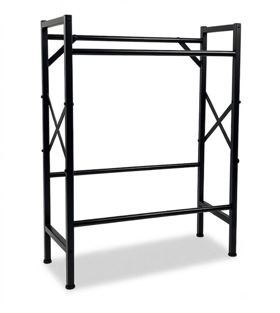 MAZAZU Krattenrek voor 4 Kratten - Drankenrek - Opbergrek Metaal 2 Etages - 70x32x79 cm - Zwart