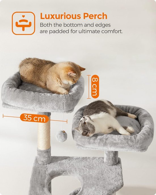 MAZAZU Krabpaal met Kattenhuis - 50x45x142 cm