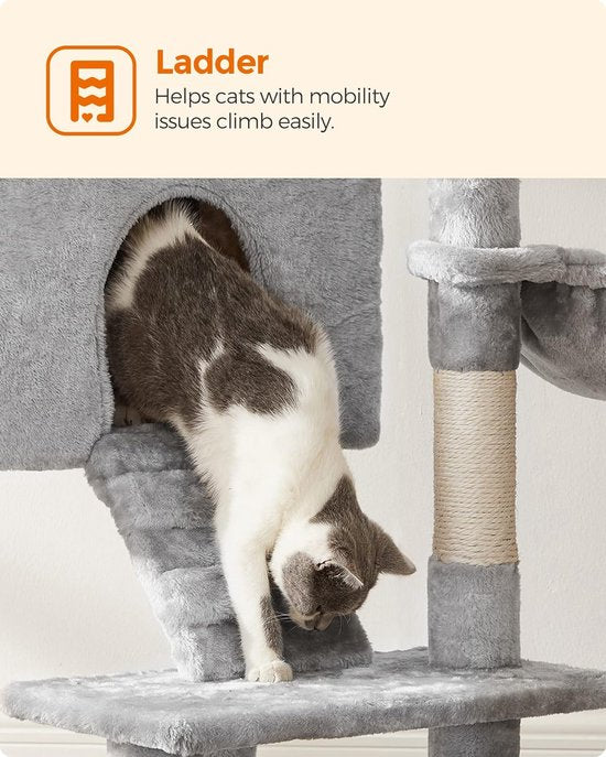 MAZAZU Krabpaal met Kattenhuis - 50x45x142 cm