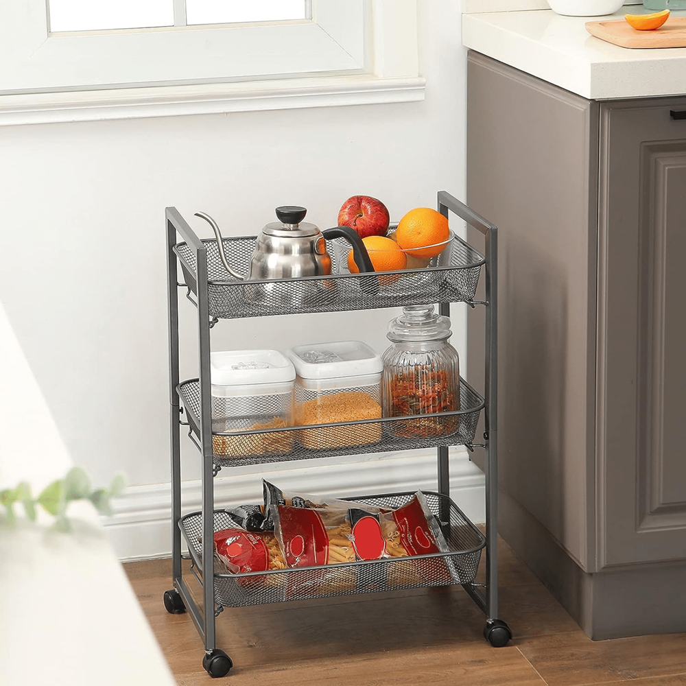 MAZAZU Keukentrolley Grijs Pavion