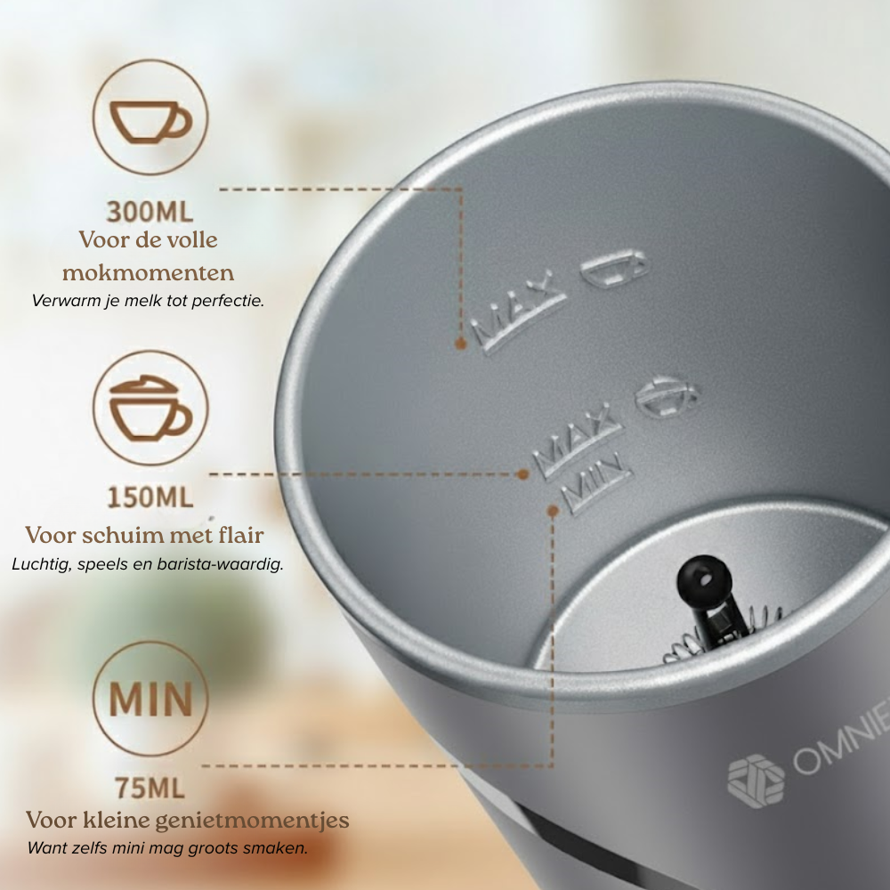 OMNIEXA Grijze Melkopschuimer Kalliope