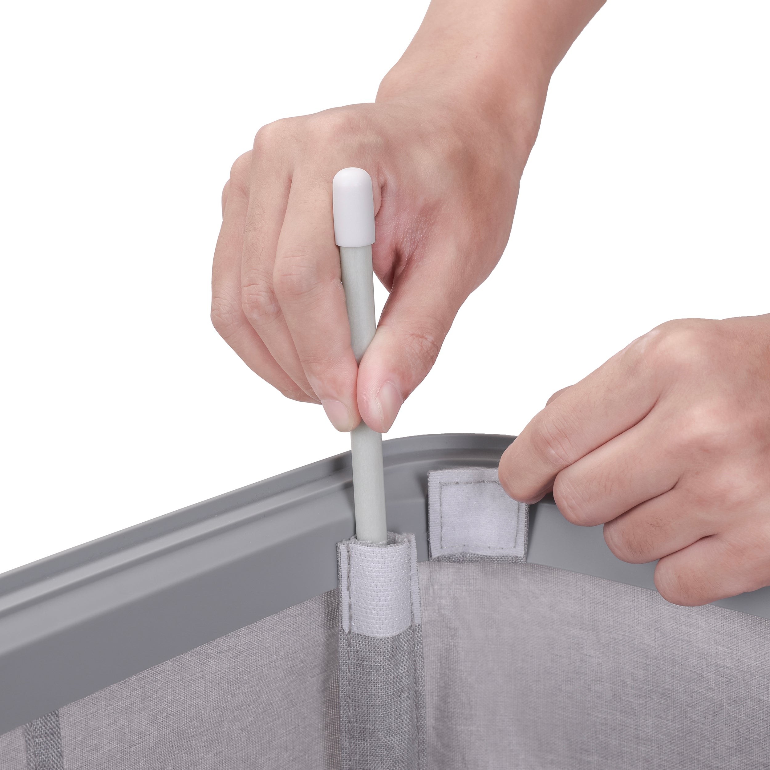 MAZAZU Wasmand met 2 Vakken - 100 Liter - Wassorteerder met Deksel - Uitneembare Waszakken - Lichtgrijs - Opvouwbare Wasbox voor Badkamer & Slaapkamer - 56×40×67 cm