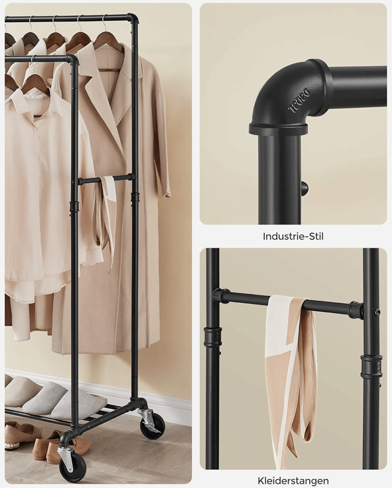 Industrieel kledingrek Tabitha