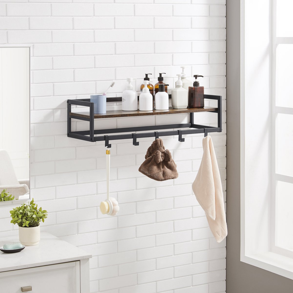 MAZAZU Wandkapstok bruin/zwart Quelaris