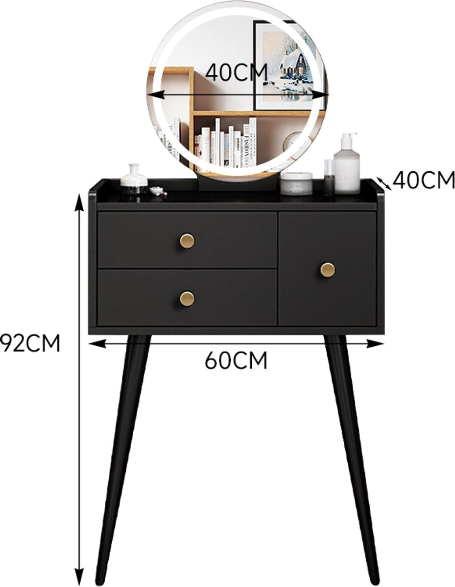 MAZAZU LED Kaptafel Zwart Alain - 60x40x132cm