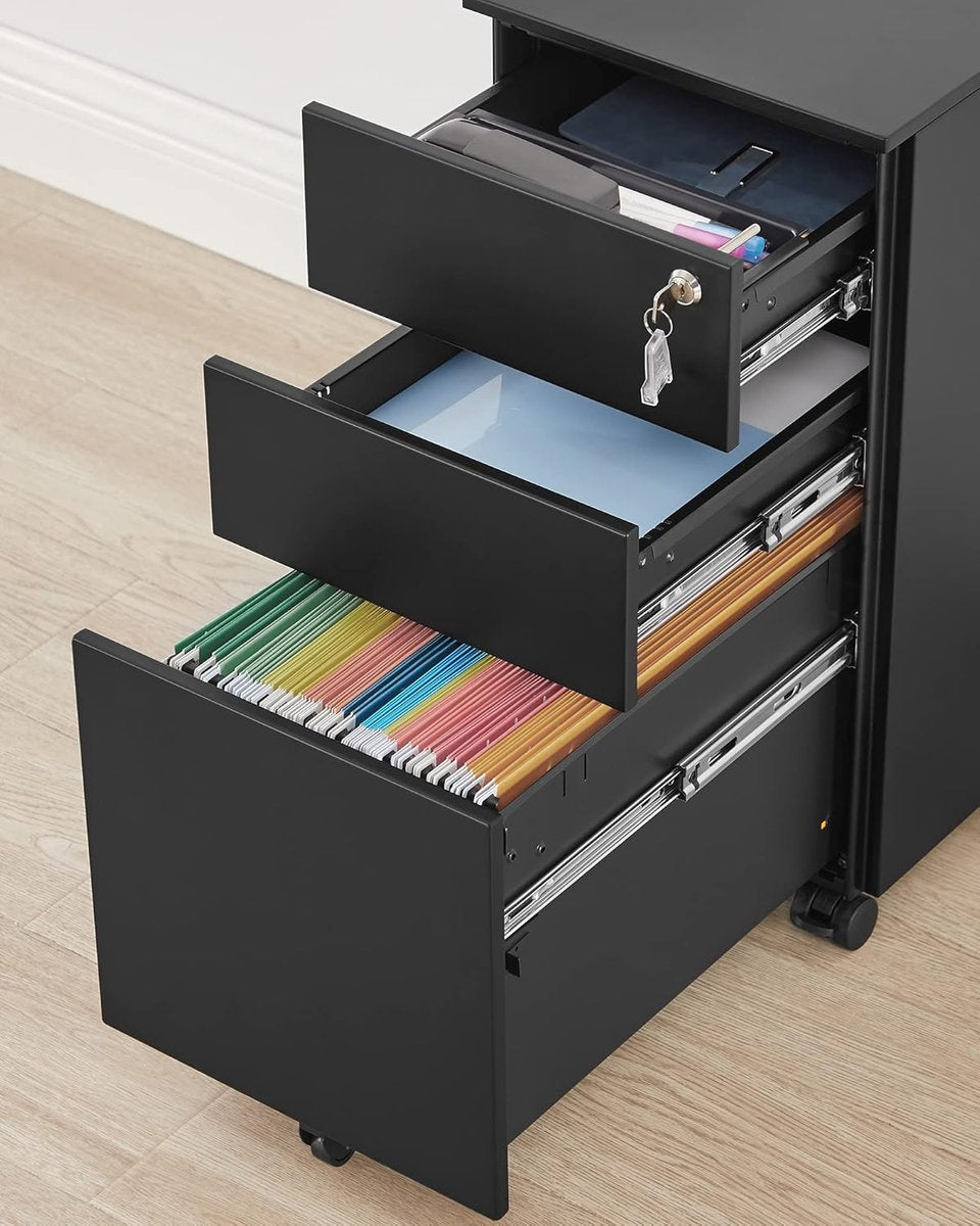 MAZAZU Archiefkast Zwart Anoushka - 30x45x60cm