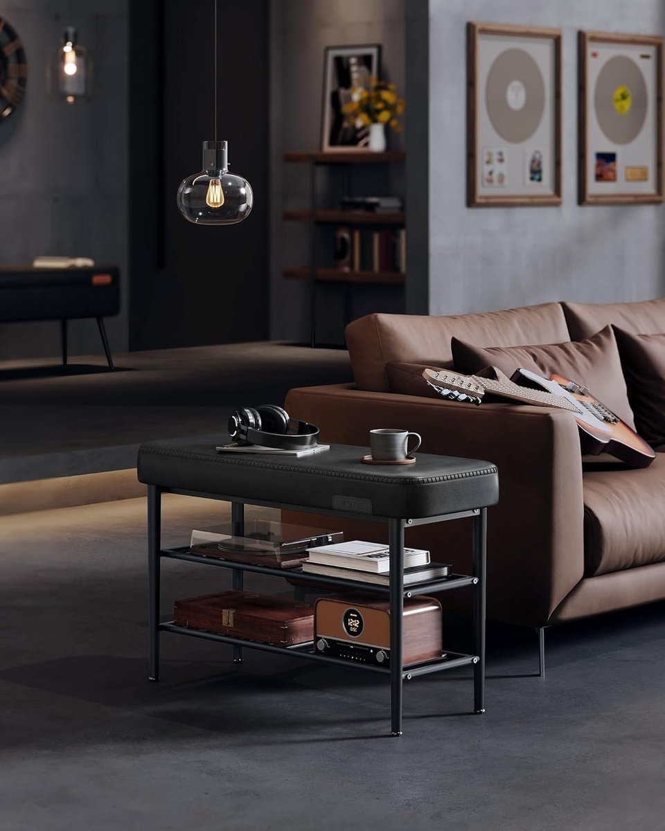 VASAGLE Schoenenbank zwart Syzara