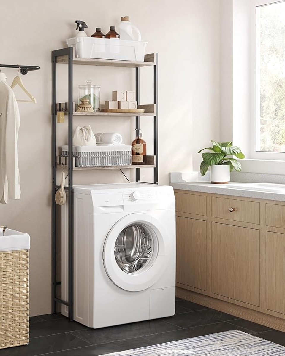 MAZAZU Toiletkast Houtlook/Zwart Tozarion