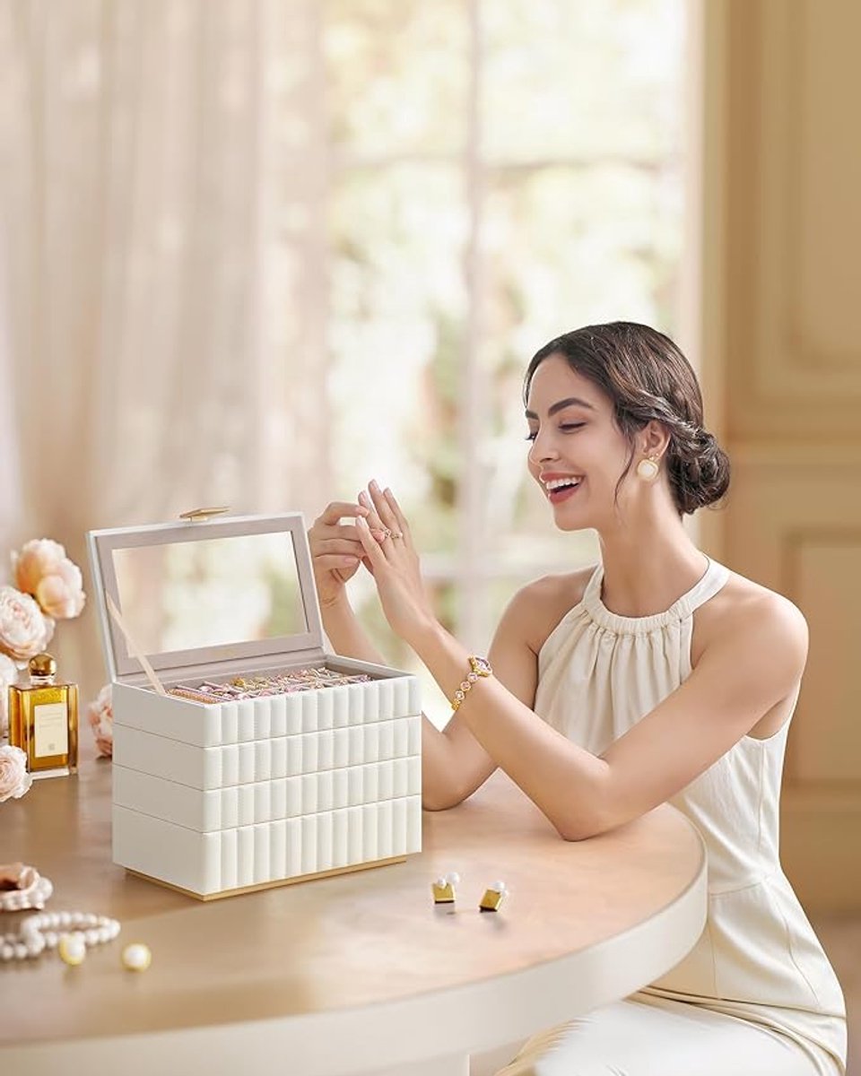 Sieradendoos - 4 niveaus - Wit - 17x28x20,5